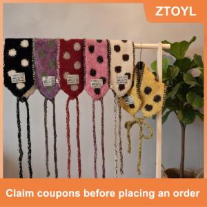 【ZTOYL】 Mùa Đông Cô Gái Dệt Kim Earmuffs Màu Sắc Dễ Thương Phụ Nữ Chấm Dây Đeo Tai Bảo Vệ Phụ Nữ Ấm Áp Đa Năng Earflap