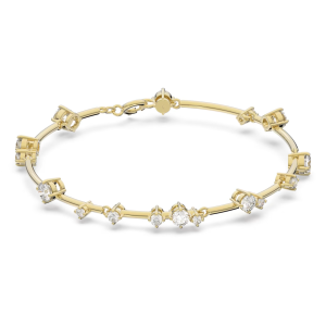 💖Swarovski💖Constella gold round cut diamond bracelet S925 sterling silver womens fashion bracelet hypoallergenic non-allergic Valentines Day gift birthday gift for girlfriend bestie