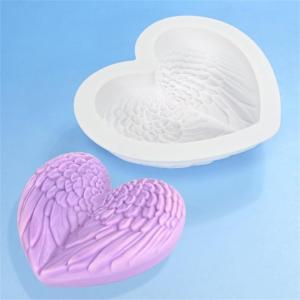 Romance Single Wing Heart Silicone Mould For Mousses Cake And Making For Anniversary Gift Kitchen Baking Tool