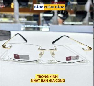 Kính lão thị viễn thị đọc sách Nam nữ Nhật bản gọng khoan vít ốc màu vàng GOLD hàng đẹp loại I bảo hành 1 dổi 1 ( Tặng hộp khăn)