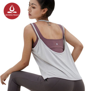 Moving Peach Tank Tops Sports Vest Fitness Top Gym Sleeveless Workout Tops DVW