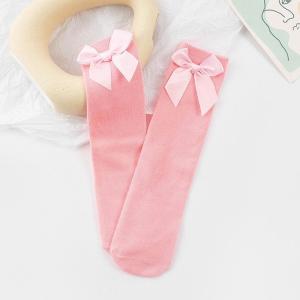 Girl Socks Old Summer Candy Color Bow Solid Tube ChildrenS Cotton Mosquito-Proof Student Dancing
