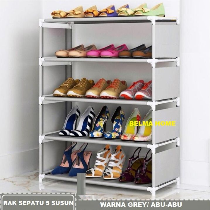 Rak Sepatu 5 Susun MOTIF & POLOS/ Tempat Sepatu Shoes Organizer 5 Susun ...
