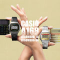 Casio Vintage A168WEHB-1A Black Stainless Steel Men Watch / Women Watch. 