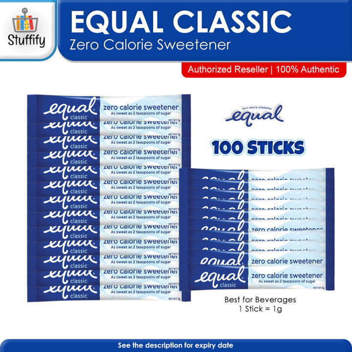 EQUAL CLASSIC (100 Sticks) Zero Calorie Sweetener , Sugar Substitute