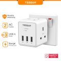 TESSAN Multi Plug Extension Wall Charger with USB C Plug Adapter UK Multi Plug Adaptor, Type C Charger Wall Socket Multiplug Socket  for Phone,Tablet. 