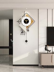 xpkQ Luxury Wall Clock Modern Silent Wooden Metal Wall Clocks Elegant Minimalist Watches House Living Room Decoration Accessories K7M2P