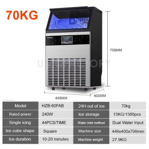 READY STOCK (70KG & 100KG) Commercial Ice Maker Machine Mesin Buat Ais Batu Mesin Ais Batu Automatic Ice Cube Making Machine Pembuat Ais Heavy Duty For Shop Milk Tea Cafe Make Ice Ais Maker Machine Untuk Niaga