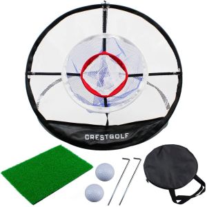 Crestgolf 3 lớp Golf lưới lưới luyện tập cho khu vườn ngoài trời trong nhà Golf sứt mẻ Golf thảm trong lồng dễ dàng để thực hiện và có thể gập lại