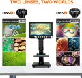 Elikliv EDM11S 7 Inch LCD Digital Microscope with Remote Control 32GB, EDM11 2000X 10 LEDs Biological Microscope for Adults Kids with Digital Microbial Lens, Windows/Mac OS Compatible. 