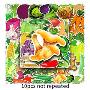 50pcs Cartoon Fruit Vegetable Waterproof Stickers Creative Trend Decor Refrigerator Wall Sticker Decal Kid Toy
