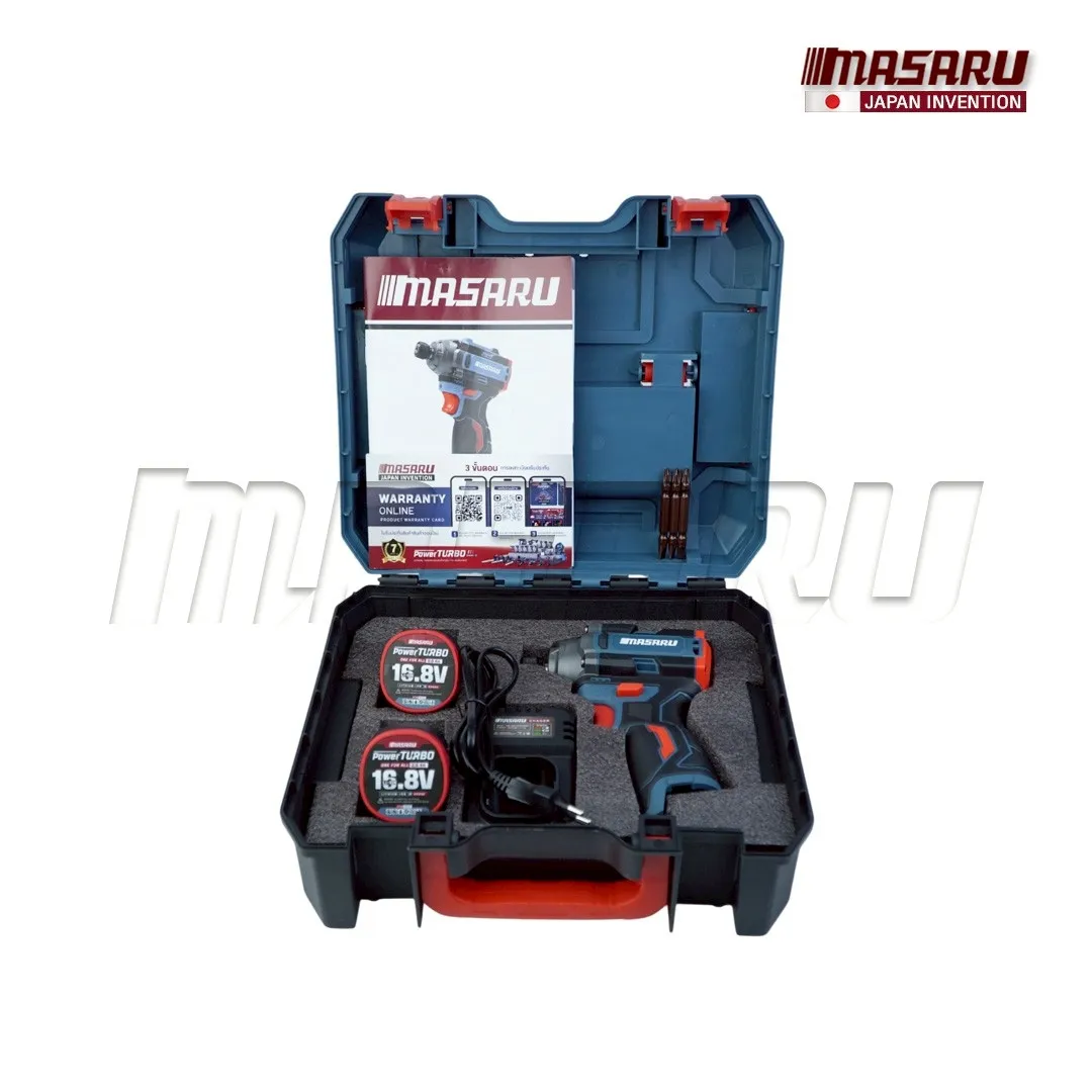 MASARU รุ่น SCDI-185 แรงบิด 185 N.m ไขควงกระแทกไร้สาย สว่านไร้สาย แบตเตอรี่ลิเธียม 16.8V เจาะ ขันสกรู ได้ 3 ระดับ