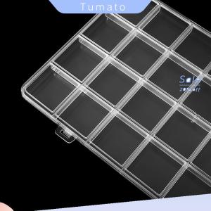 Tumato กล่องจัดระเบียบพลาสติกใสอเนกประสงค์พร้อมช่องกริดกล่องเก็บเล็บสำหรับลูกปัดเครื่องประดับแบบทำมือ