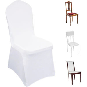 3PCS White Chair Covers Polyester Pure Color Chair Covers Spandex Chair Cover Stretch Slipcovers