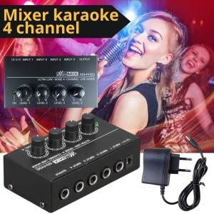 KING ORIGINAL MIXER AUDIO 4 CHANNEL Karaoke Professional mini Ultra-compact Micromix Ampli rumahan