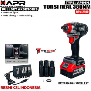 APR impact wrench AP84+ 380nm baterai 88v standart fullset accecoris lxt 10cell