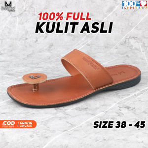 Mletre Sandal Kulit Sandal japit jempol kulit pria sandal jepit kulit sapi (M08)