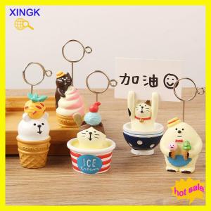 XINGK Summer Ice Cream Series Message Holder Office Desk Note Holder Cute Cartoon Photo Clip DIY Note Photo Stand Home Decoration