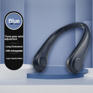 New  neck fan portable bladeless hanging neck 1200mAh rechargeable air cooler 3 speed  summer sports fans