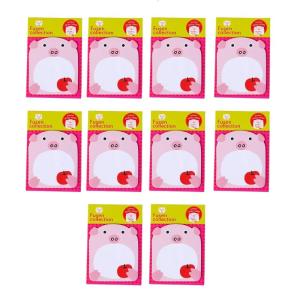 10 Pcs Self-Adhesive Stickier Note Cartoon Animal Memos Pad Lovely Note Pad School Office Supplies