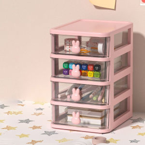 <𝙇𝙖𝙯𝙈𝙖𝙡𝙡> Mini Drawer Desktop Storage Box Desk Organizer 2/3/4/5 Tier Transparent Boxes for Office Home Stationery Cosmetic