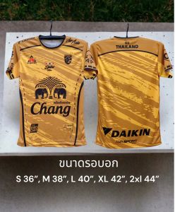 เสื้อกีฬา เสื้อวิ่ง เสื้อบอล เสื้อคู่ พิมพ์ลายทั้งตั้งตัว ช้างศึก ขายดี ใส่ได้ทั้่งชาย หญิง ผ้าไมโคร