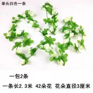 42 Heads Rose 2.5M Artificial Rose Flowers Rattan Hanging Vine String for Wedding Home Room Garden Wall Decor