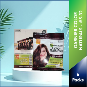 【Pack of 6】 #5.32 Caramel Brown - Garnier Hair Color Naturals Express Cream SACHET Hair Dye