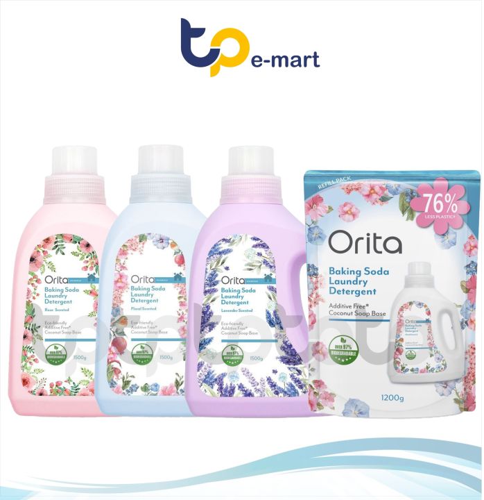 ORITA Baking Soda Laundry Detergent 1.5kg / Refill Pack 1.2kg Lazada