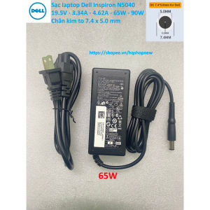 ️[Sạc zin] Sạc laptop Dell Inspiron N5040 19.5V - 3.34A - 4.62A - 65W - 90W Chân kim to 7.4 x 5.0 mm