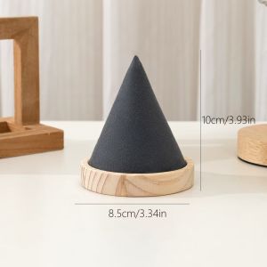 Wood Cone Bracelet Display Stand Wood Necklace Ring Storage Rack For Retail Store Jewelry Display