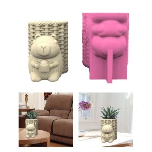 Multipurpose Silicone Pots Mould Succulent Planter Molds Capybara Shape for Crafting Epoxy Resin Planters and Organizers