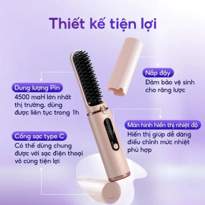 Lược Điện Chải Tóc ION Âm SeeMee JC-888 JC666 Chăm Sóc Tóc Suôn MượtTạo Kiểu Vào Nếp Nhanh Gỡ Rối 2s Chính Hãng Bảo Hành 2 Năm