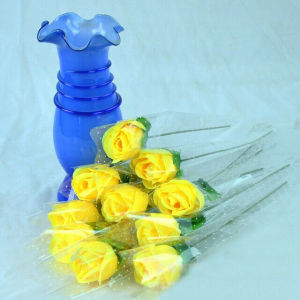 10PCS Romantic Rose Artificial Flower DIY Red White Silk Fake Flower for Party Home Wedding Decoration Valentines Day