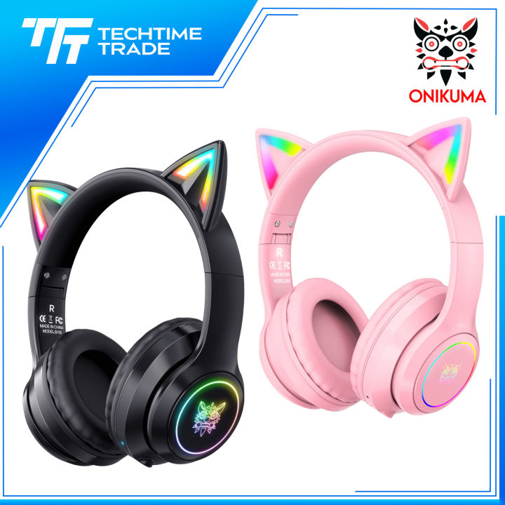 Onikuma B90 RGB Cat Ear Bluetooth Headphone HiFi Stereo Sound