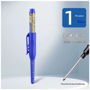 SEA JJT 45mm Long Tip Oil-Based Marker Pen for Woodworking and Construction - Refillable Waterproof Precise Marking Tool