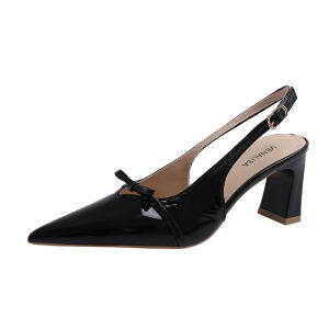 Venalisa Womens High Heels Leather Pointed Thick Heels Office work banquet Party Wedding Shoes