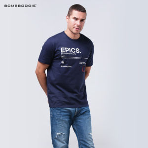 Bombboogie Kaos Pria Slimfit Elanor Navy 12E49B4NA