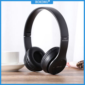 BOKEWU P47 9D HIFI Stereo Foldable Wireless Headphones Bluetooth Headset Gaming Earphones With Mic Support SD Card