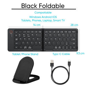 Ultra Light Foldable Bluetooth Mini Keyboard for Tablets Laptop Phone TV for All Operating Systems