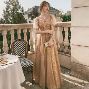 Glary Star Champagne Evening Dress Womens Annual Meeting Dress Banquet Temperament Light Luxury High-end Celebrity Birthday Long Style