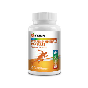 INOUR Multivitamins Minerals with Ginseng Ginkgo Capsules Dietary Supplement for Energy Focus Support