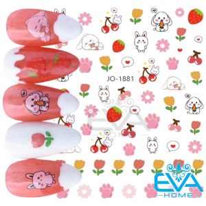Sticker Dán Móng Tay 3D Dạng Decal Dán Móng Chống Nước Hoạ Tiết Hoạt Hình Thỏ Tuji Đáng Yêu Lovely Tuji Bunny JO1881