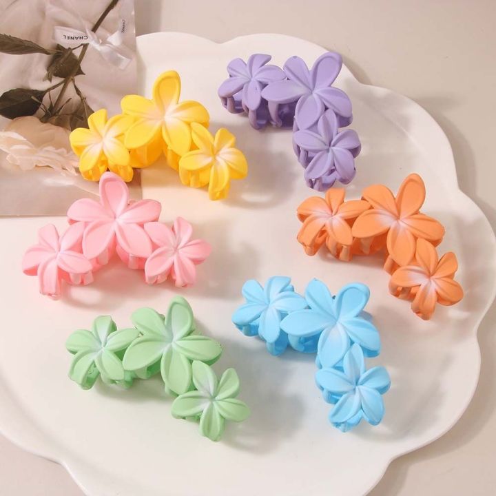 HI MIA Gradient Flower Hair Claw Korean Hairpin Candy Color Egg Flower ...