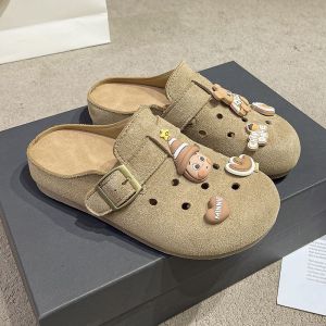 [Free Shipping] 2025 New Thick-Soled Slippers For Women Korean-Style Cartoon Clogs Soft-Soled Versatile Casual Shoes For Students