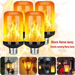 E27 LED Flame Bulb AC85V-265V 3W Fire 4 Modes lamp Corn Bulb Flickering LED Light Dynamic Flame Effect for Home Lighting