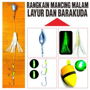 rangkain mata kain untuk memancing ikan layur barakuda