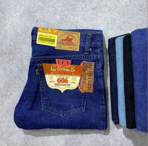 Celana Jeans Standart Pria Lea Reguler fit Size 28-38 Bahan Tebal Denim Premium