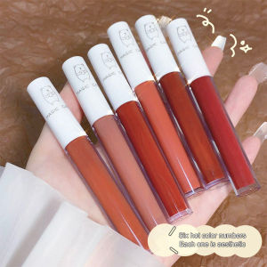 💄Orfila Love Heart Bear 6-in-1 Set Matte Lip Gloss Tahan Lama Perlindungan Warna COD