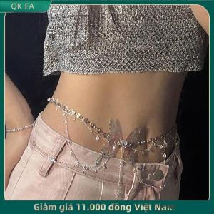 QK FA ✨ Dainty bướm mặt dây chuyền multiayer eo Chuỗi vòng cổ cơ thể thanh lịch chuỗi bên trang sức quà tặng
